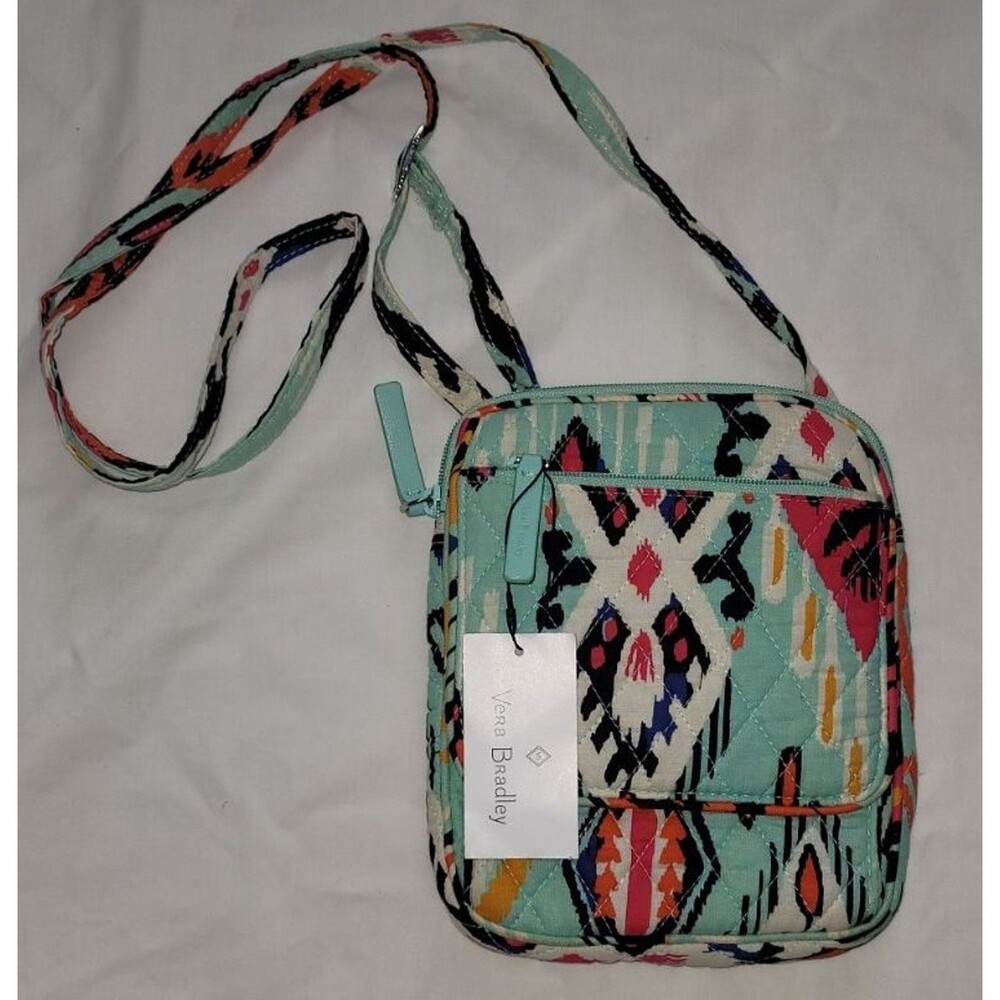 Vera Bradley Mini Hipster Pueblo Crossbody Southwest Ikat Print NWT Blue